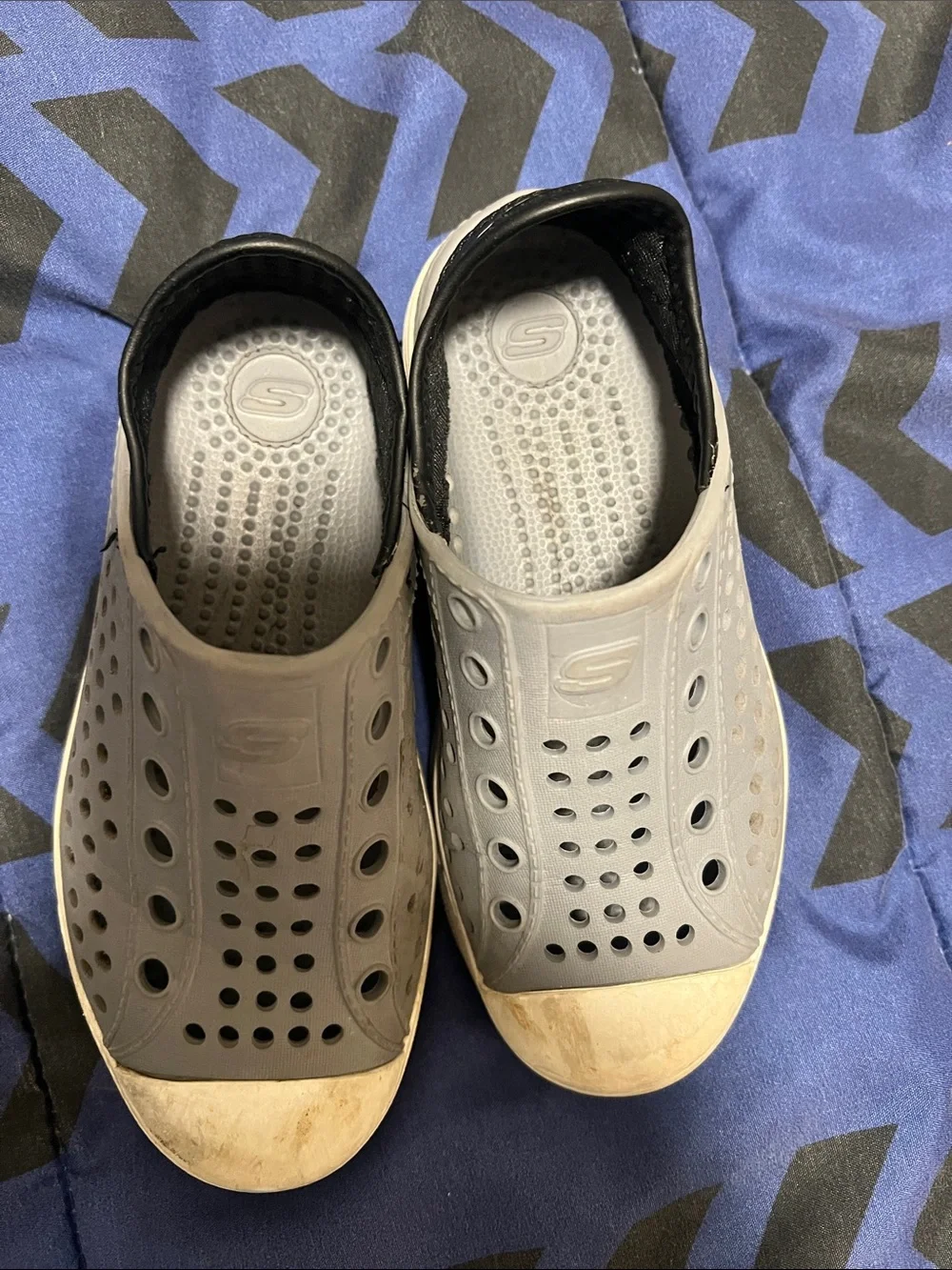 Skechers Men’s Grey Slip-On Perforated Water-Friendly Loafers